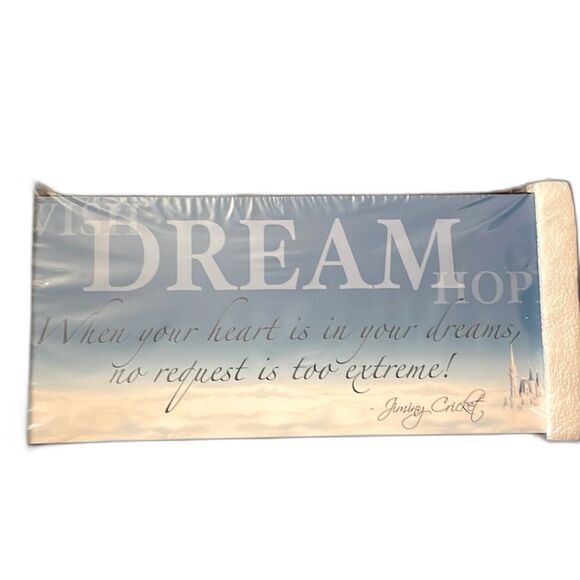 Disney wall decor wood w overlay print Wish Dream Hope NEW in package w castle - Picture 2 of 6